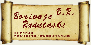 Borivoje Radulaški vizit kartica
